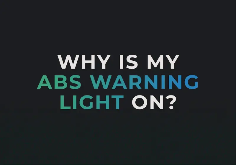 Warum leuchtet mein ABS-Warnlicht? Text auf dunklem Hintergrund.